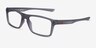 Oakley Rafter Satin Gray Smoke PlasticEyeglass Frames d'EyeBuyDirect, Vue d'Angle