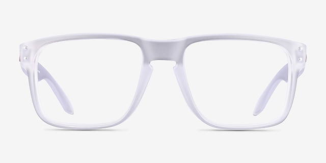 Oakley Holbrook RX Matte Clear PlasticEyeglass Frames from EyeBuyDirect, Front View