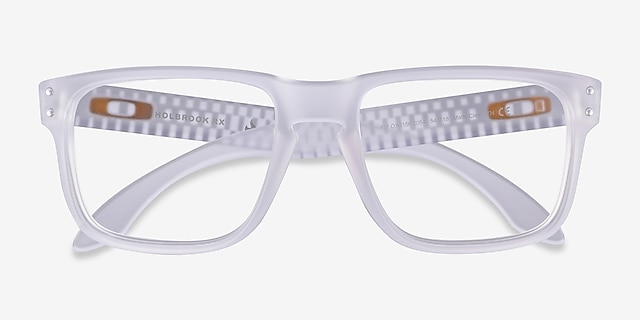 Oakley Holbrook RX Matte Clear PlasticEyeglass Frames from EyeBuyDirect, Closed View