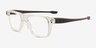 Oakley Bunt Polished Clear PlastiqueMontures de lunettes de vue d'EyeBuyDirect, Vue d'Angle