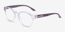 Oakley Round Off Polished Clear PlasticEyeglass Frames d'EyeBuyDirect, Vue d'Angle