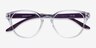 Oakley Round Off Polished Clear PlasticEyeglass Frames d'EyeBuyDirect, Vue Rapprochée