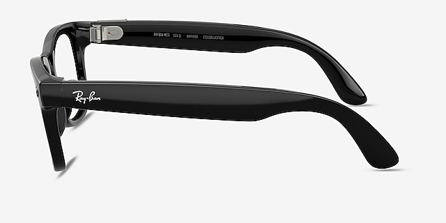 Ray-Ban Meta (Gen 3) Wayfarer Optics Shiny Black Plastic from EyeBuyDirect, Side View