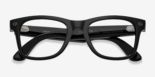 Ray-Ban Meta (Gen 3) Wayfarer Optics Shiny Black Plastic from EyeBuyDirect, Closed View