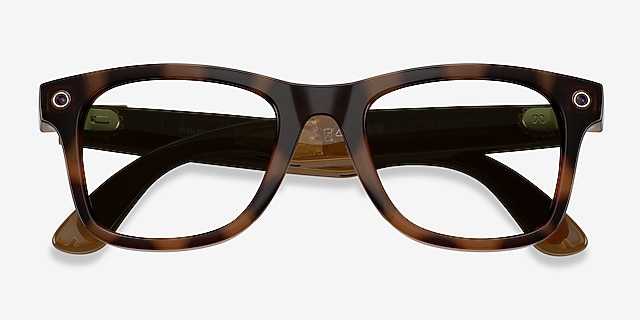 Ray-Ban Meta (Gen 3) Wayfarer Optics Polished Havana Plastic from EyeBuyDirect, Closed View