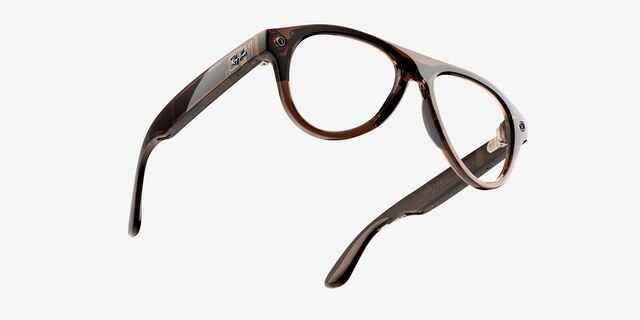 Ray-Ban Meta (Gen 3) Aviator Optics Polished Transparent Umber Plastic from EyeBuyDirect