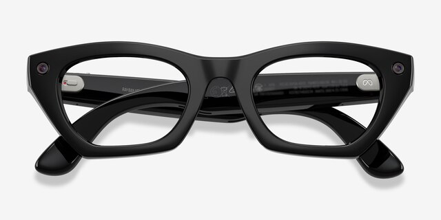 Ray-Ban Meta (Gen 3) Zena Optics Shiny Black Plastic from EyeBuyDirect, Closed View