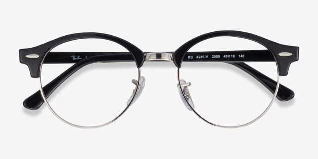Ray-Ban RB4246V Clubround Black Acetate-metalEyeglass Frames from EyeBuyDirect, Closed View
