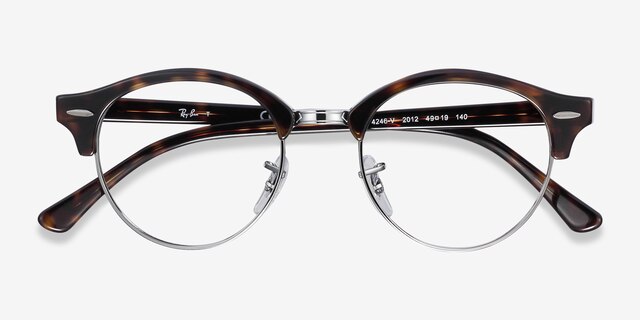 Ray-Ban RB4246V Clubround Tortoise Acetate-metalEyeglass Frames from EyeBuyDirect, Closed View