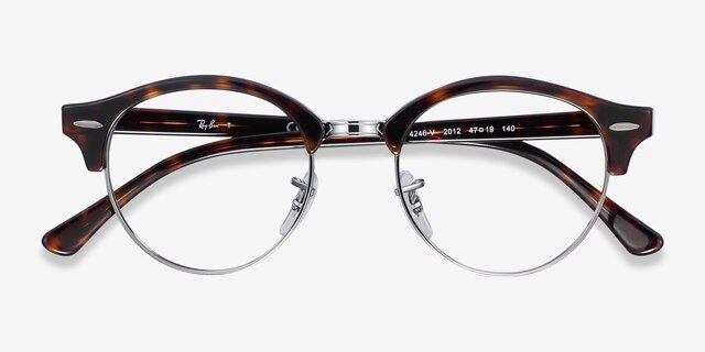 Ray-Ban RB4246V Clubround Tortoise Acetate-metalEyeglass Frames from EyeBuyDirect, Closed View