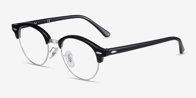 Ray-Ban RB4246V Clubround Black Acetate-metalEyeglass Frames from EyeBuyDirect, Angle View