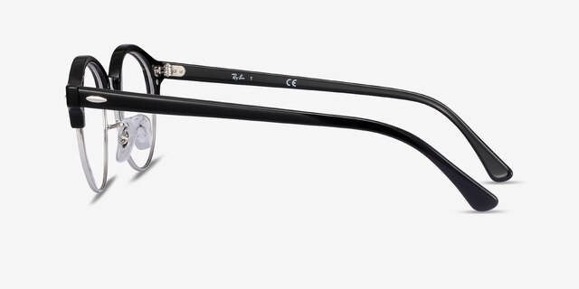 Ray-Ban RB4246V Clubround Black Acetate-metalEyeglass Frames from EyeBuyDirect, Side View