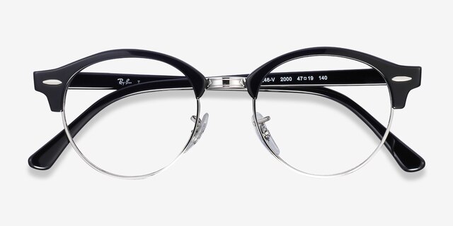 Ray-Ban RB4246V Clubround Black Acetate-metalEyeglass Frames from EyeBuyDirect, Closed View