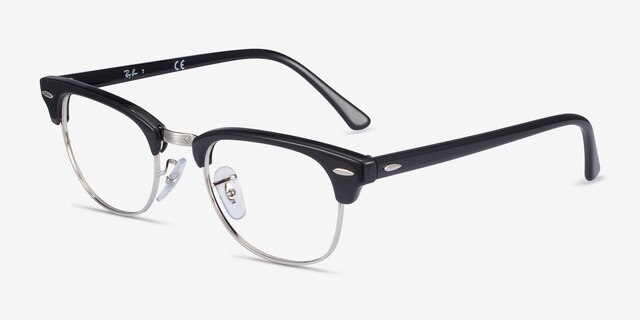 Ray-Ban RB5154 Clubmaster Black Acetate-metalEyeglass Frames from EyeBuyDirect, Angle View
