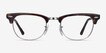 Ray-Ban RB5154 Clubmaster Dark Havana Acetate, MetalEyeglass Frames from EyeBuyDirect, Front View
