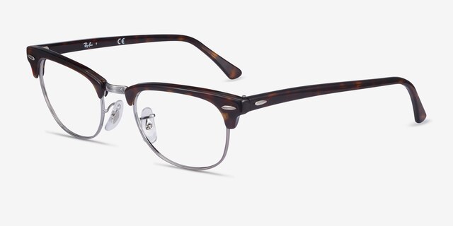 Ray-Ban RB5154 Clubmaster Tortoise Acetate-metalEyeglass Frames from EyeBuyDirect, Angle View