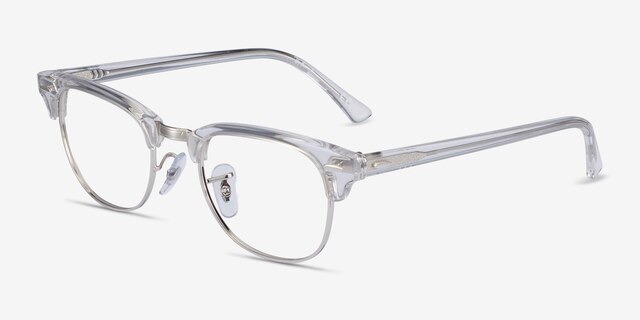Ray-Ban RB5154 Clubmaster Clear Acetate-metalEyeglass Frames from EyeBuyDirect, Angle View