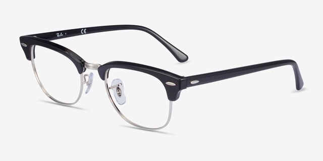 Ray-Ban RB5154 Clubmaster Black Acetate-metalEyeglass Frames from EyeBuyDirect, Angle View
