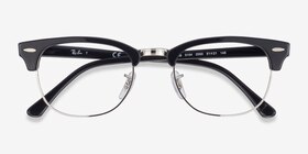 Ray-Ban RB5154 Clubmaster Noir Acetate-metal Montures de lunettes de vue d'EyeBuyDirect, Vue Rapprochée