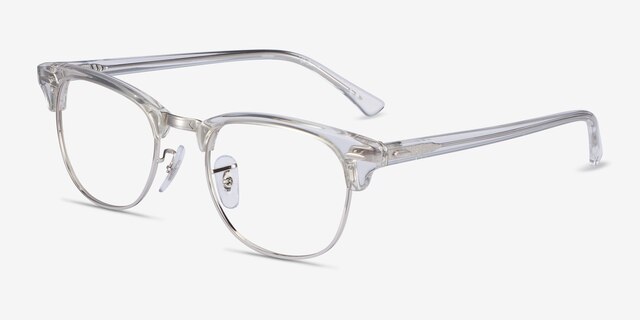 Ray-Ban RB5154 Clubmaster Clear Acetate-metalEyeglass Frames from EyeBuyDirect, Angle View