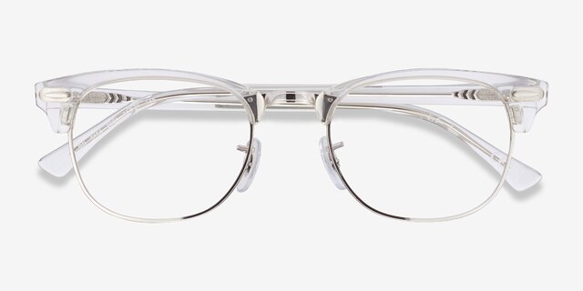 Ray-Ban RB5154 Clubmaster Clear Acetate-metalEyeglass Frames from EyeBuyDirect, Closed View