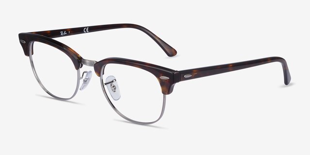 Ray-Ban RB5154 Clubmaster Tortoise Acetate-metalEyeglass Frames from EyeBuyDirect, Angle View