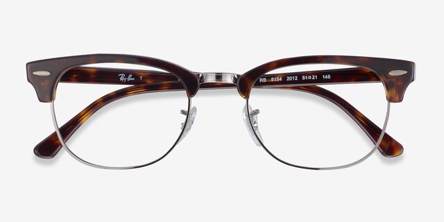 Ray-Ban RB5154 Clubmaster Tortoise Acetate-metalEyeglass Frames from EyeBuyDirect, Closed View
