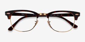 Ray-Ban RB5154 Clubmaster Gold Tortoise Acetate-metal Montures de lunettes de vue d'EyeBuyDirect, Vue Rapprochée