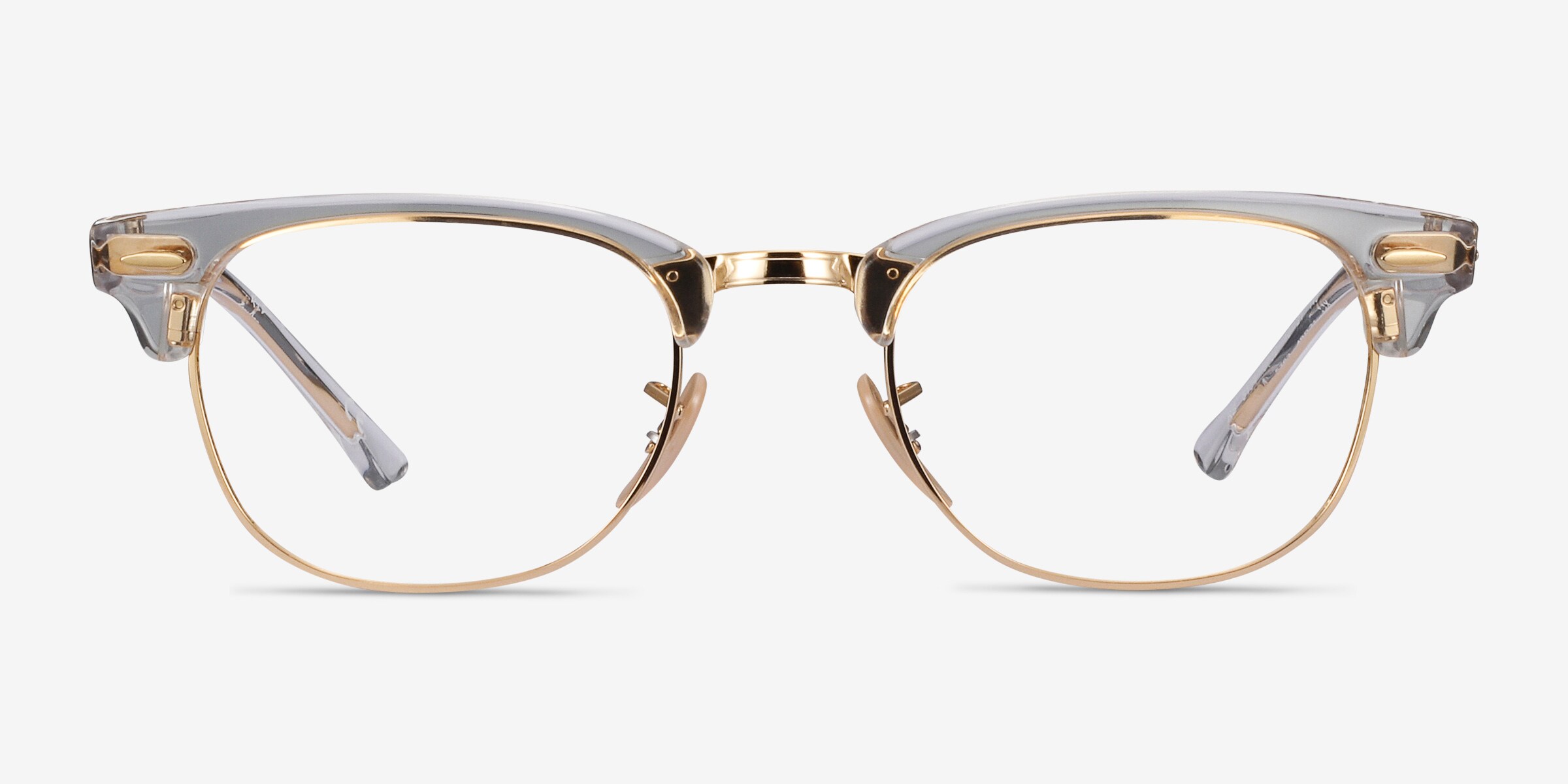 Ray-Ban RB5154 Clubmaster - Browline Gold Transparent Frame