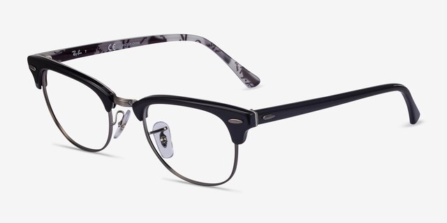 Ray-Ban RB5154 Clubmaster Black Multicolor Acetate-metalMontures de lunettes de vue d'EyeBuyDirect, Vue d'Angle