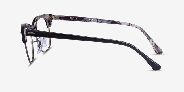 Ray-Ban RB5154 Clubmaster Black Multicolor Acetate-metalMontures de lunettes de vue d'EyeBuyDirect, Vue de Côté