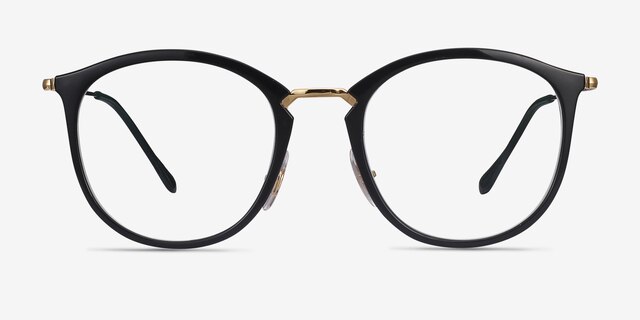 Ray-Ban RB7140 Black Gold Plastic-metalEyeglass Frames from EyeBuyDirect, Front View