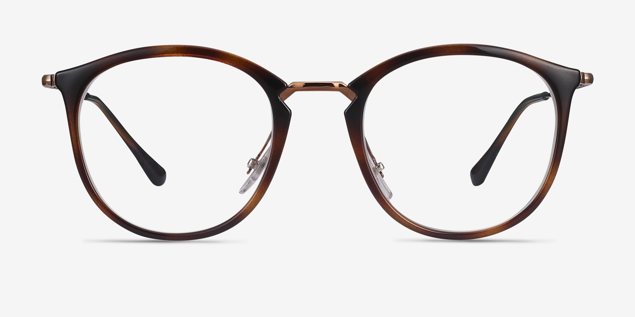 Ray-Ban RB7140 - Round Tortoise Bronze Frame Glasses For Women 