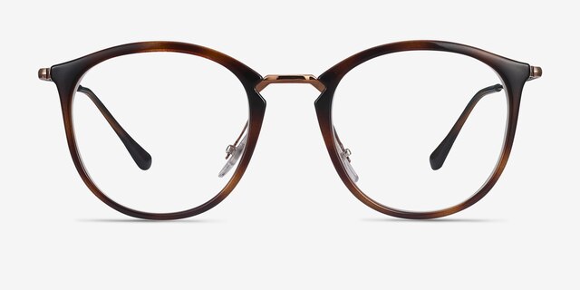 Ray-Ban RB7140 Tortoise Bronze Plastic-metalEyeglass Frames from EyeBuyDirect, Front View