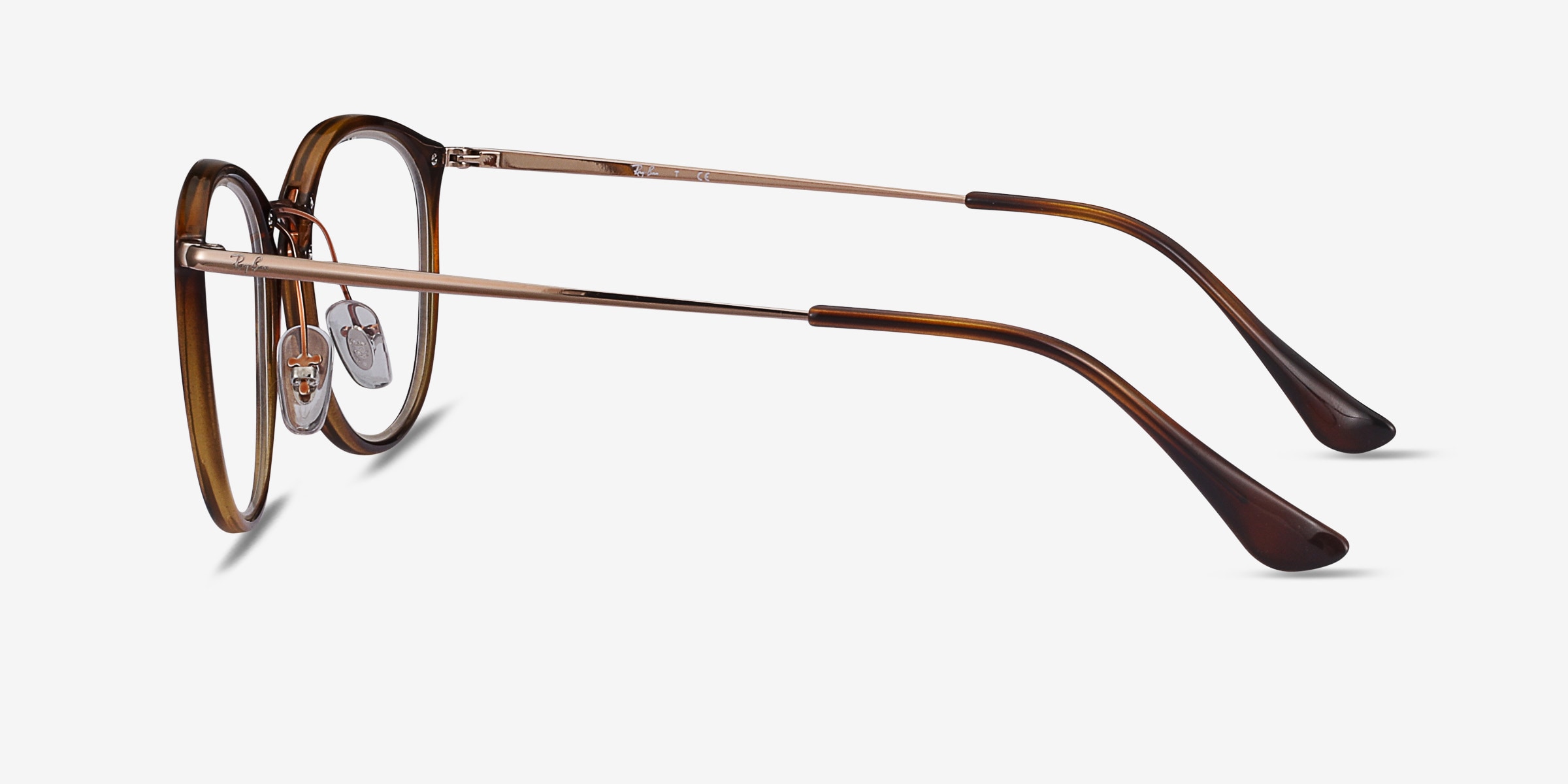 Ray-Ban RB7140 - Round Tortoise Bronze Frame Glasses For Women 