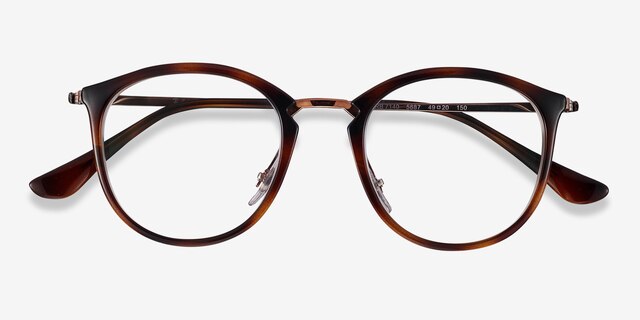 Ray-Ban RB7140 Tortoise Bronze Plastic-metalEyeglass Frames from EyeBuyDirect, Closed View