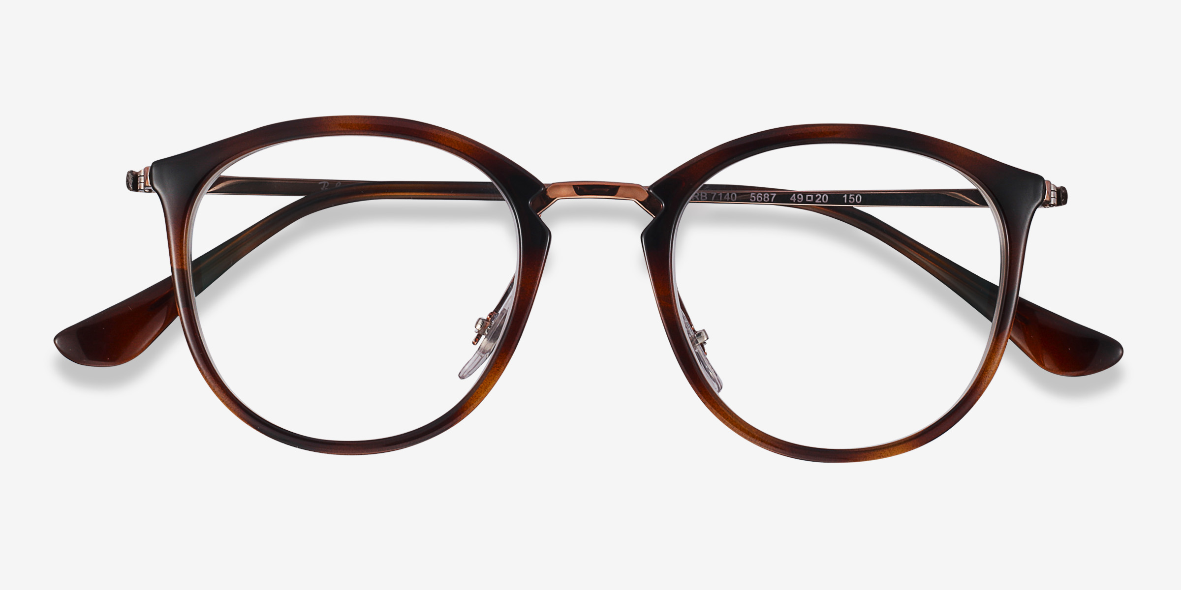 Ray Ban Rb7140 Ray-Ban RB7140 - Round Tortoise Bronze Frame Glasses For Women ...