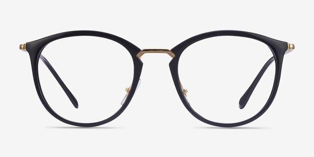 Ray-Ban RB7140 Black Gold Plastic-metalEyeglass Frames from EyeBuyDirect, Front View