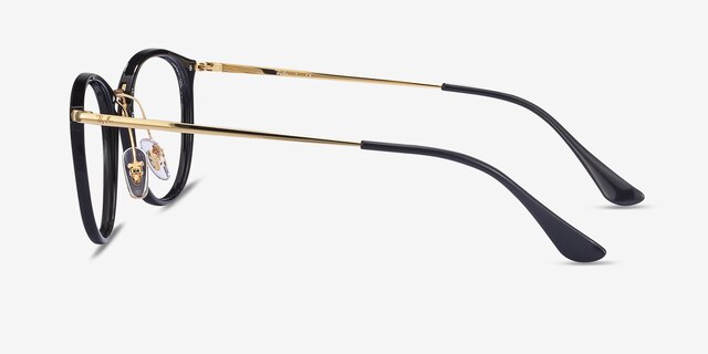 Ray-Ban RB7140 Black Gold Plastic-metalEyeglass Frames from EyeBuyDirect, Side View