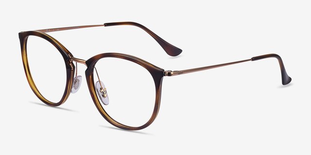 Ray-Ban RB7140 Tortoise Plastic-metalEyeglass Frames from EyeBuyDirect, Angle View