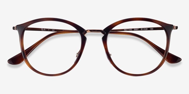 Ray-Ban RB7140 Tortoise Plastic-metalEyeglass Frames from EyeBuyDirect, Closed View