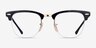Ray-Ban RB3716VM Black Gold MetalEyeglass Frames from EyeBuyDirect, Front View