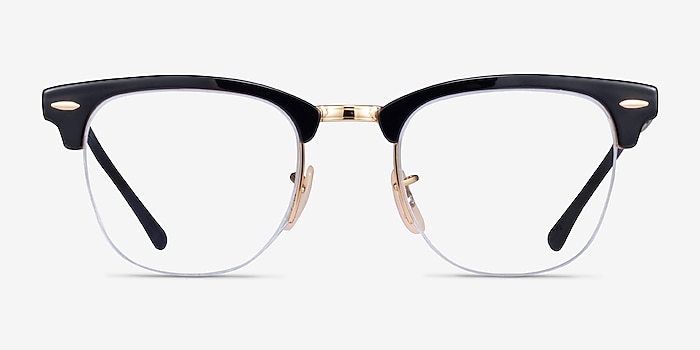 Ray-Ban RB3716VM Black Gold Metal Eyeglass Frames from EyeBuyDirect