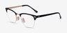 Ray-Ban RB3716VM Black Gold MetalEyeglass Frames from EyeBuyDirect, Angle View