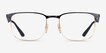 Ray-Ban RB6363 Black Gold MetalEyeglass Frames from EyeBuyDirect, Front View