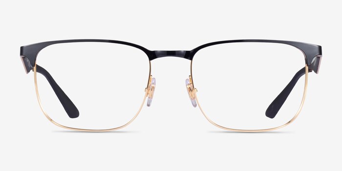 Ray-Ban RB6363 Black Gold Metal Eyeglass Frames from EyeBuyDirect