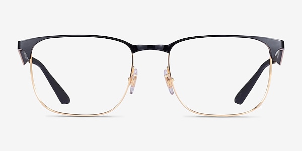Ray-Ban RB6363 Black Gold Metal Eyeglass Frames