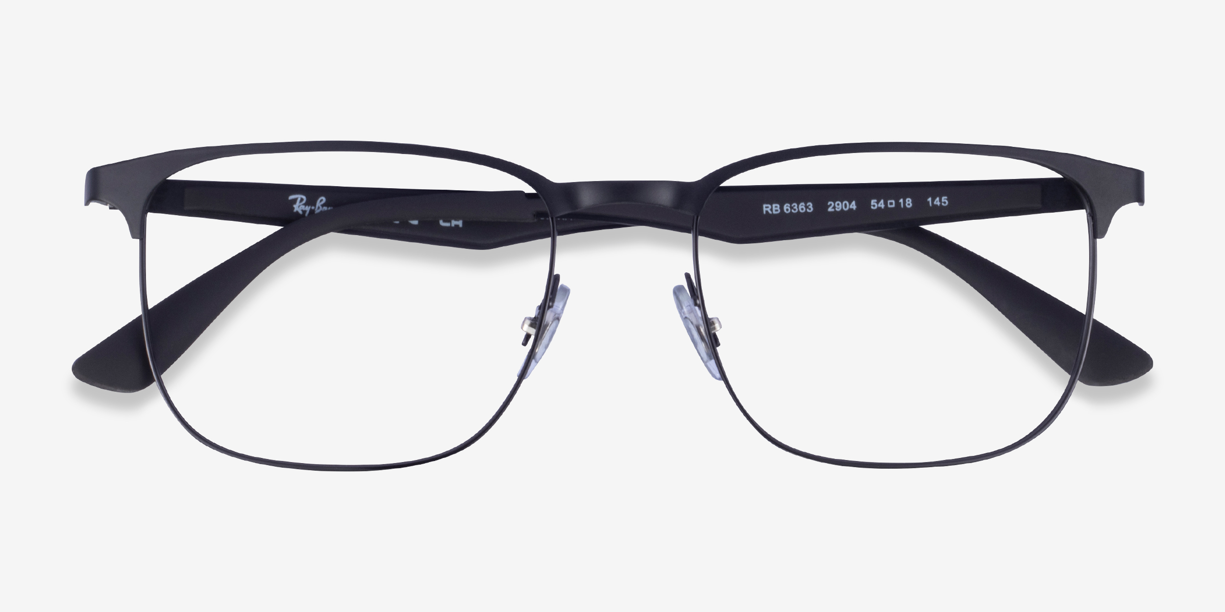 Ray-Ban RB6363 - Square Matte Black Frame Eyeglasses | Eyebuydirect