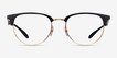 Ray-Ban RB6396 Black Gold MetalEyeglass Frames from EyeBuyDirect, Front View