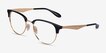 Ray-Ban RB6396 Black Gold MetalEyeglass Frames from EyeBuyDirect, Angle View